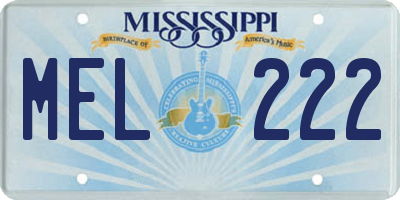 MS license plate MEL222