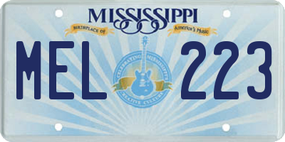 MS license plate MEL223