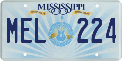 MS license plate MEL224