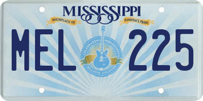 MS license plate MEL225