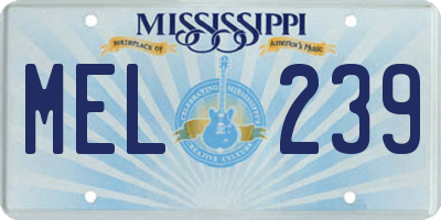 MS license plate MEL239