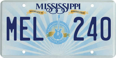 MS license plate MEL240