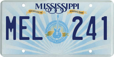 MS license plate MEL241