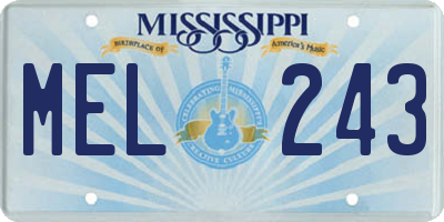 MS license plate MEL243