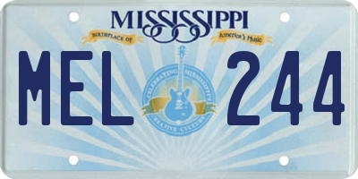 MS license plate MEL244