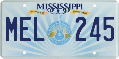 MS license plate MEL245