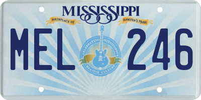 MS license plate MEL246