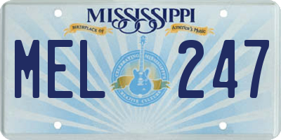 MS license plate MEL247