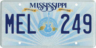 MS license plate MEL249