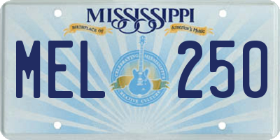 MS license plate MEL250