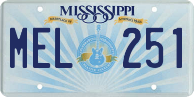 MS license plate MEL251