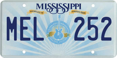 MS license plate MEL252