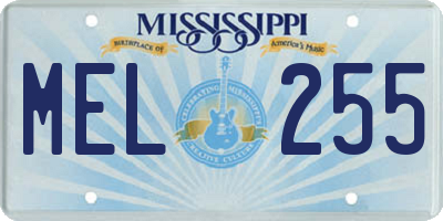 MS license plate MEL255
