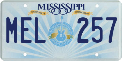 MS license plate MEL257