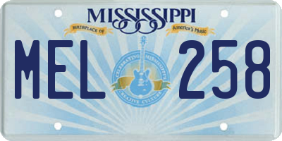 MS license plate MEL258
