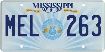 MS license plate MEL263