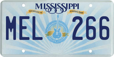MS license plate MEL266