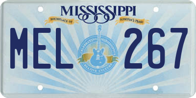 MS license plate MEL267