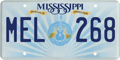MS license plate MEL268