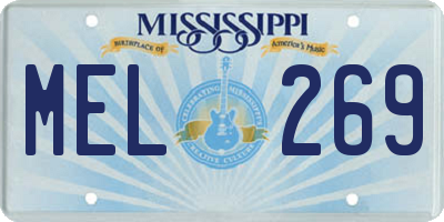 MS license plate MEL269