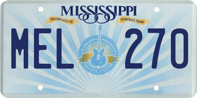 MS license plate MEL270