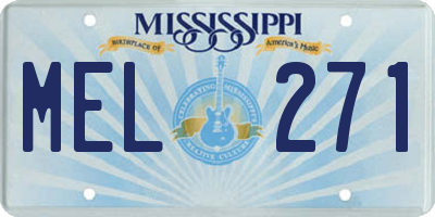 MS license plate MEL271