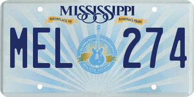 MS license plate MEL274