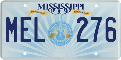 MS license plate MEL276