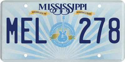 MS license plate MEL278