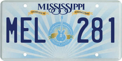 MS license plate MEL281