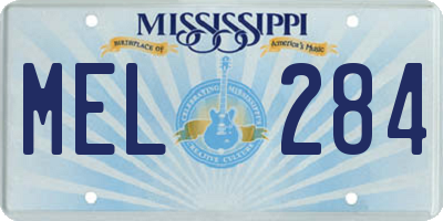 MS license plate MEL284