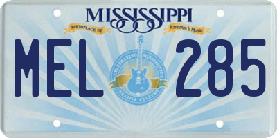 MS license plate MEL285