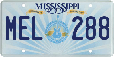 MS license plate MEL288