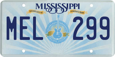 MS license plate MEL299