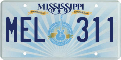 MS license plate MEL311