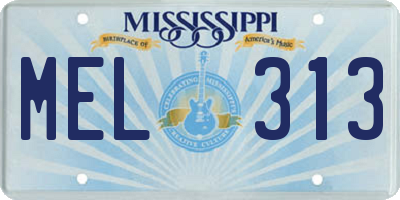 MS license plate MEL313