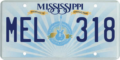 MS license plate MEL318