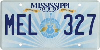 MS license plate MEL327