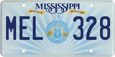 MS license plate MEL328