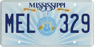 MS license plate MEL329