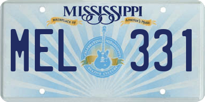 MS license plate MEL331