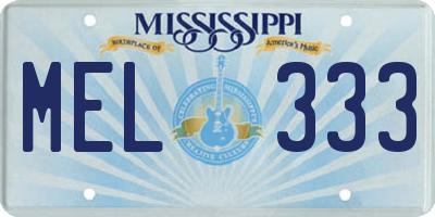 MS license plate MEL333