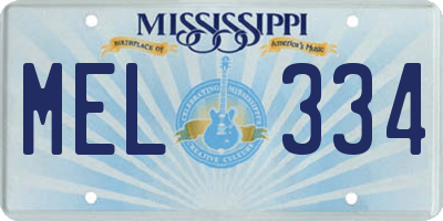 MS license plate MEL334