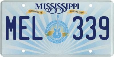 MS license plate MEL339