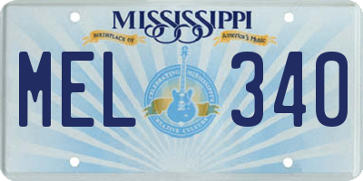 MS license plate MEL340