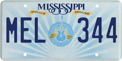 MS license plate MEL344