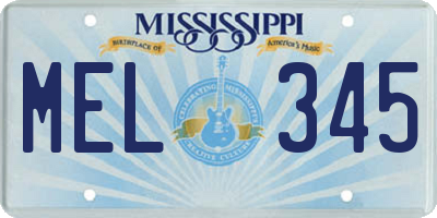 MS license plate MEL345