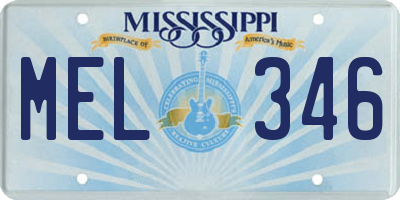 MS license plate MEL346