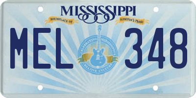 MS license plate MEL348