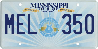 MS license plate MEL350